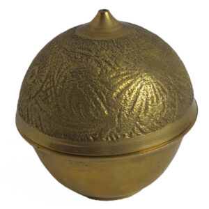 Brass Antique Haldi, Kumkum Container Small